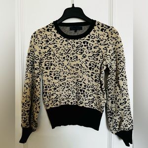 Rachel Roy Animal Pattern Knit Cropped Sweater